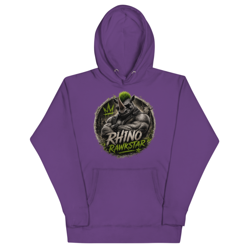 Rhino Rawkstar Emblem Unisex Hoodie — Purple / S