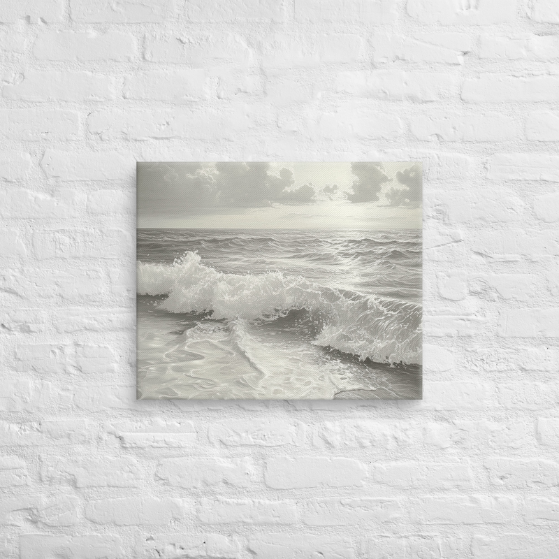 A Peaceful Ocean | B&W Beach on Canvas | Wall Art Decor