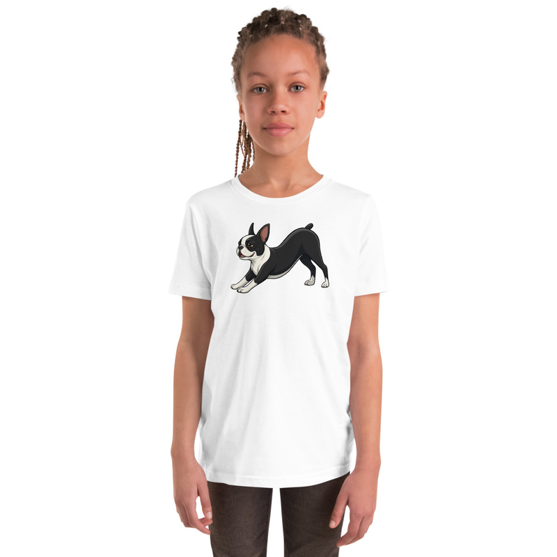 Downward Dog Boston Terrier Youth T-Shirt