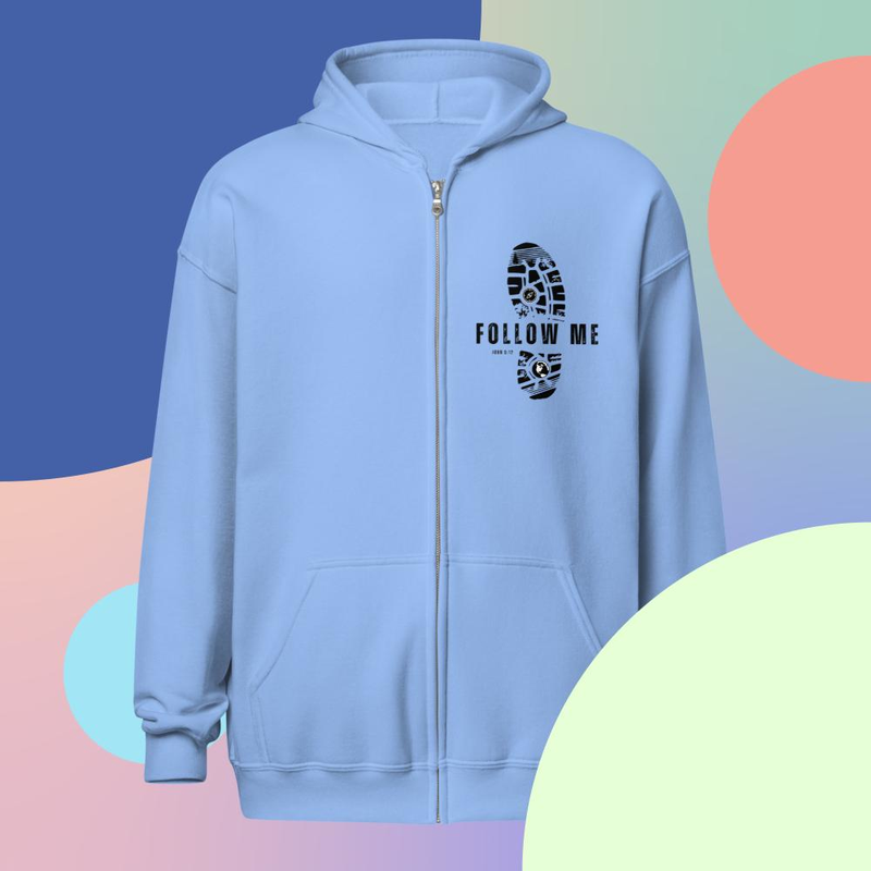 Follow Me - Unisex heavy blend zip hoodie lighter colors