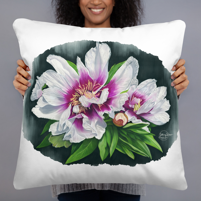 Peony Envy Basic Pillow – 22″×22″