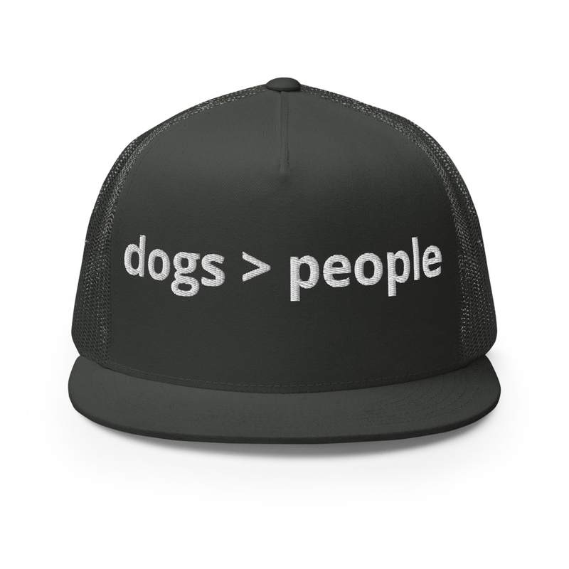 dogs > people Trucker Cap – One size, Charcoal