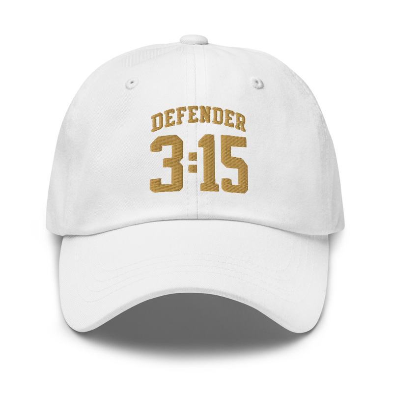 Defender 3:15 Dad Hat – One size, White