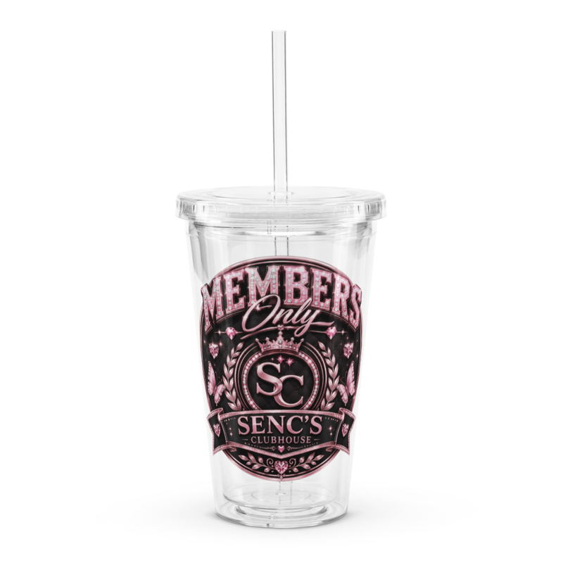 Pink Members Only Clear Plastic Tumbler