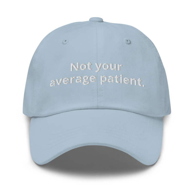 Not Your average patient hat. – One size, Light Blue