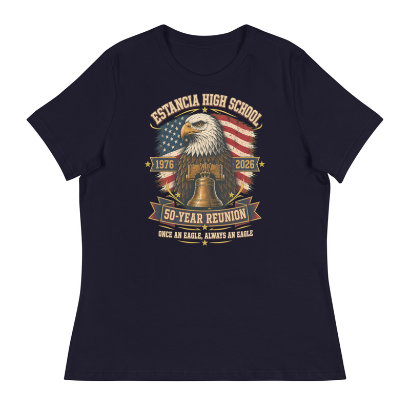 Estancia 50 yr Reunion Women's Relaxed T-Shirt – S, Navy