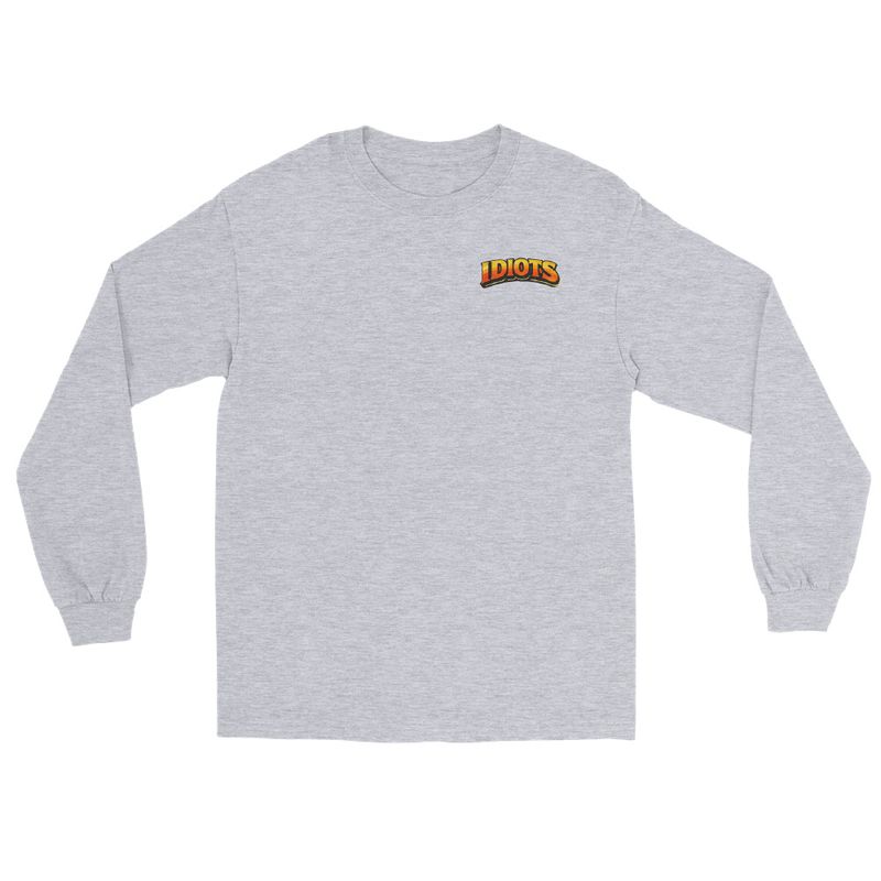 IDIOTS Classic Unisex Long Sleeve Shirt – XL, Sport Grey