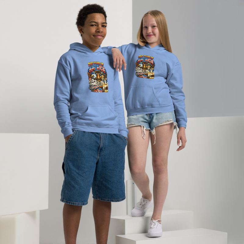 BMT Kids 250 Years of Fun Youth heavy blend hoodie – XL, Carolina Blue