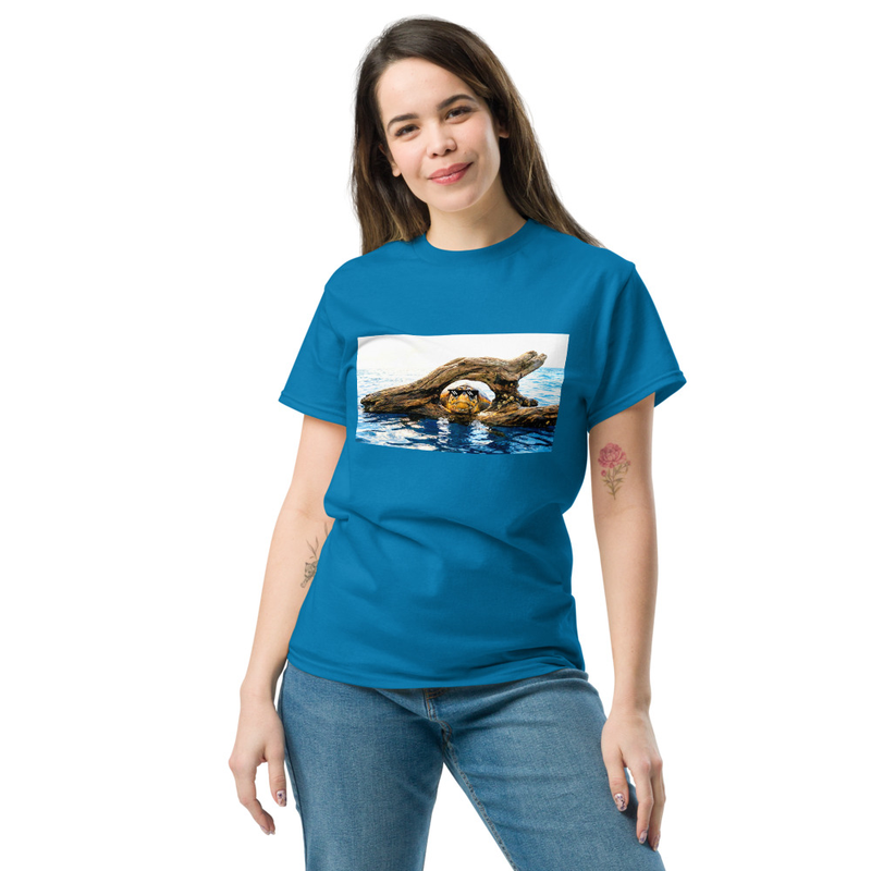 Here Now Tee – M, Sapphire