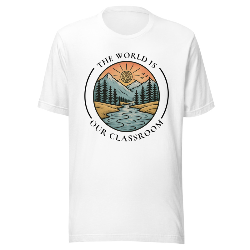 The World Is Our Classroom Tee – S, White