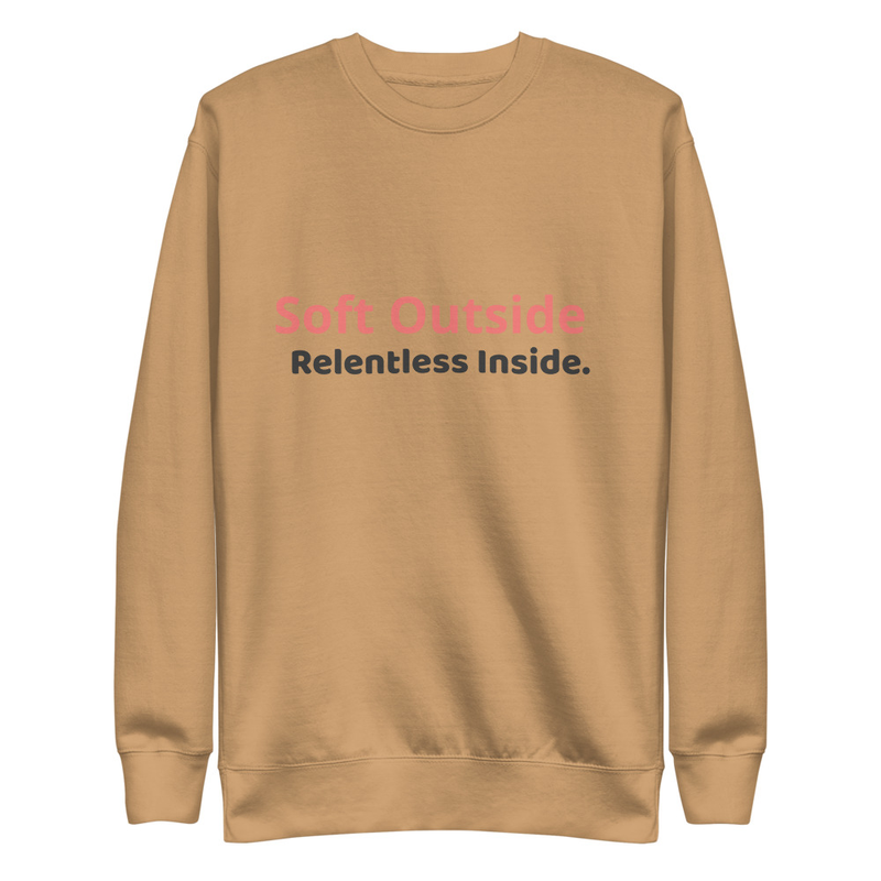 Soft outside. Relentless inside.  – S, Khaki