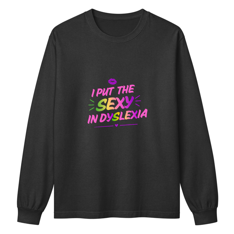 Unisex garment dye heavyweight long sleeve tee