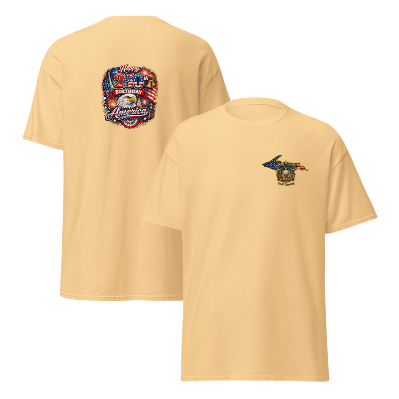 Happy Birthday 250th Unisex classic tee – S, Yellow Haze