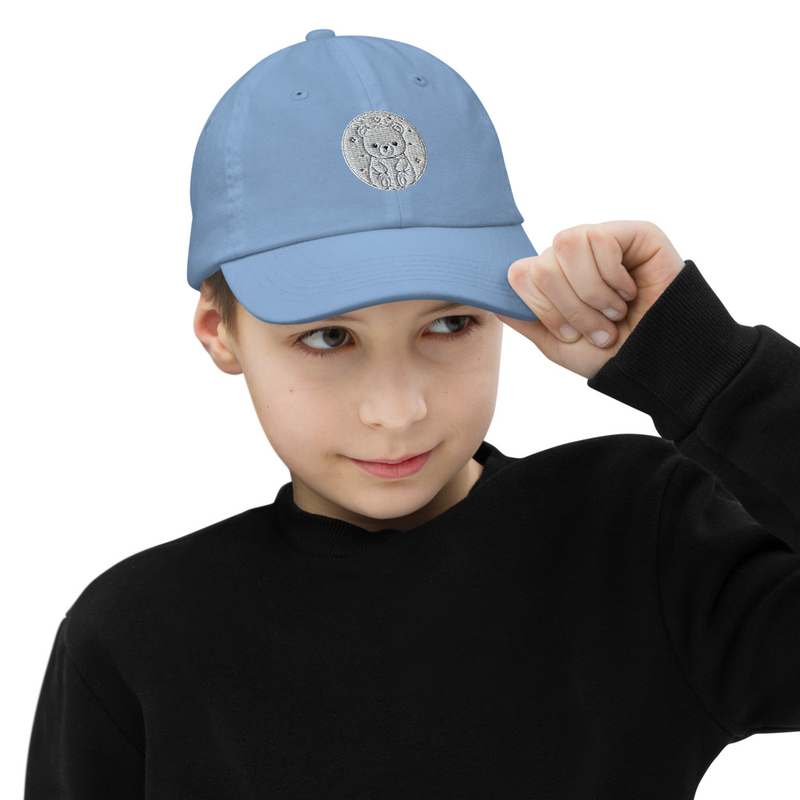 Youth Baseball Cap – Cute Bear Embroidered Hat for Kids