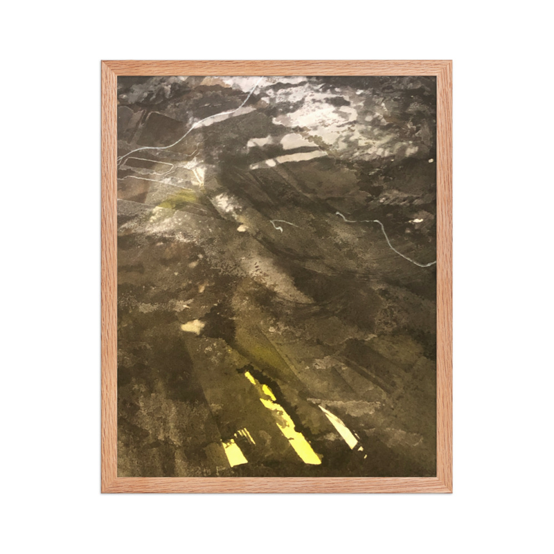 Perceptual Field 0084 – Under the Surface – Framed Print – 16″×20″, Red Oak