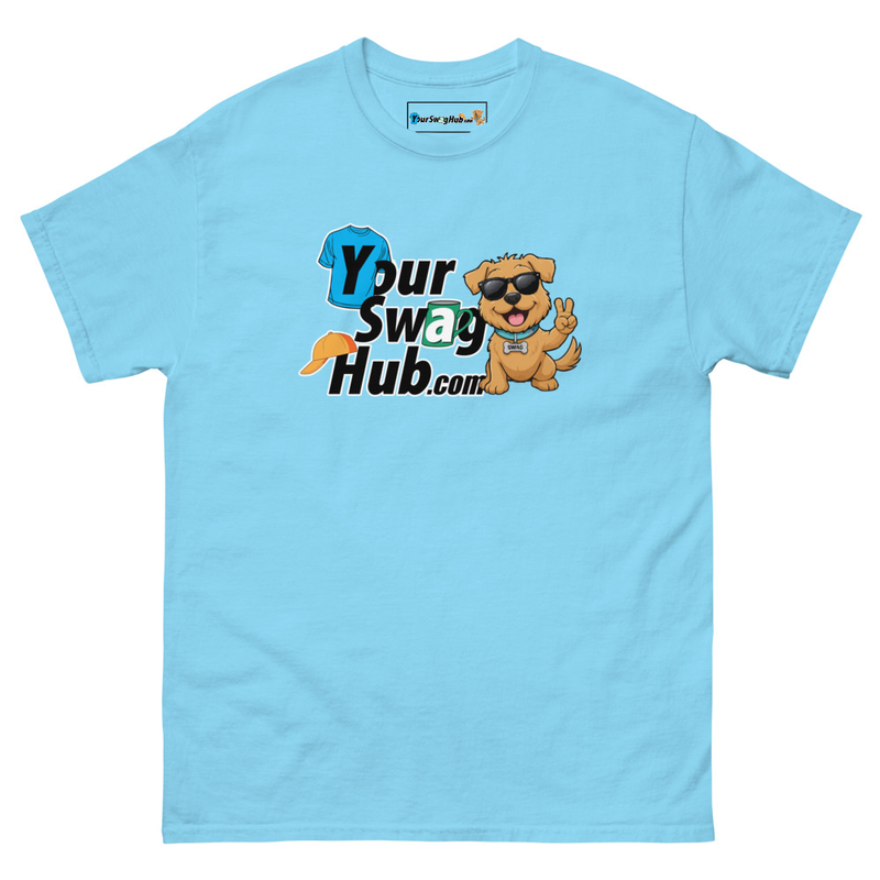 Your Swag Hub Stacked Classic Tee – M, Sky