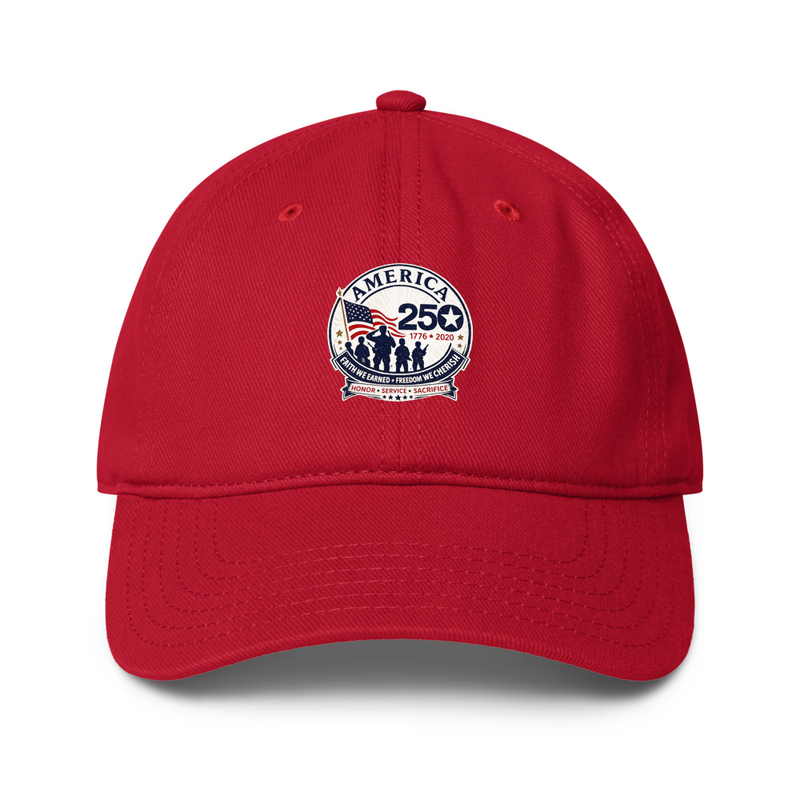 America 250 Tribute 1 Low-profile baseball cap – One size, Red