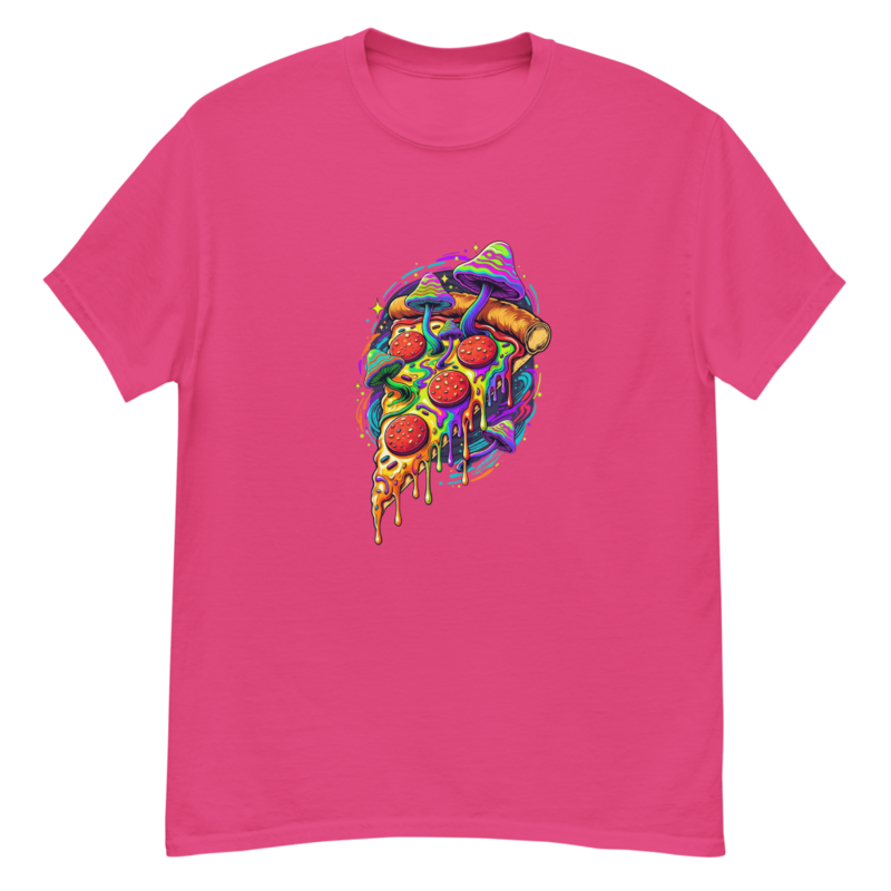 Psychedelic Pizza Slice Tee – S, Heliconia