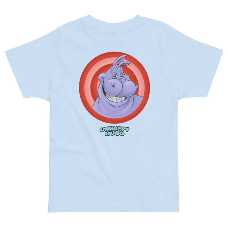 Unhappy Hugo Red Circles T-Shirt for Preschoolers – 2, Light Blue