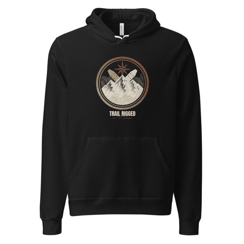 Trail Rigged Crest Hoodie mockup