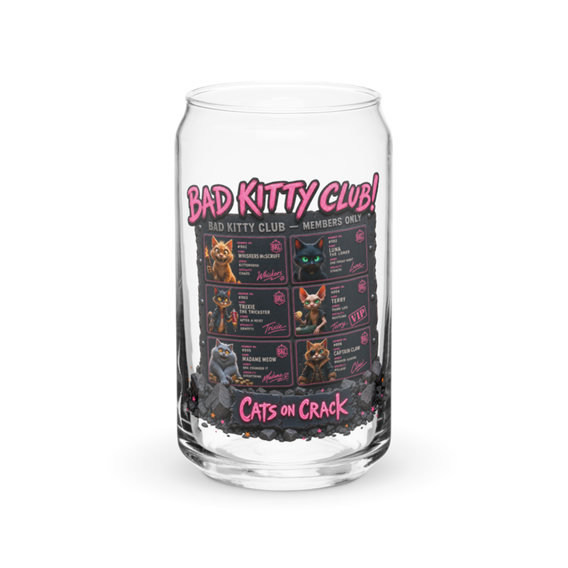 Bad Kitty Club 16oz Can Glass