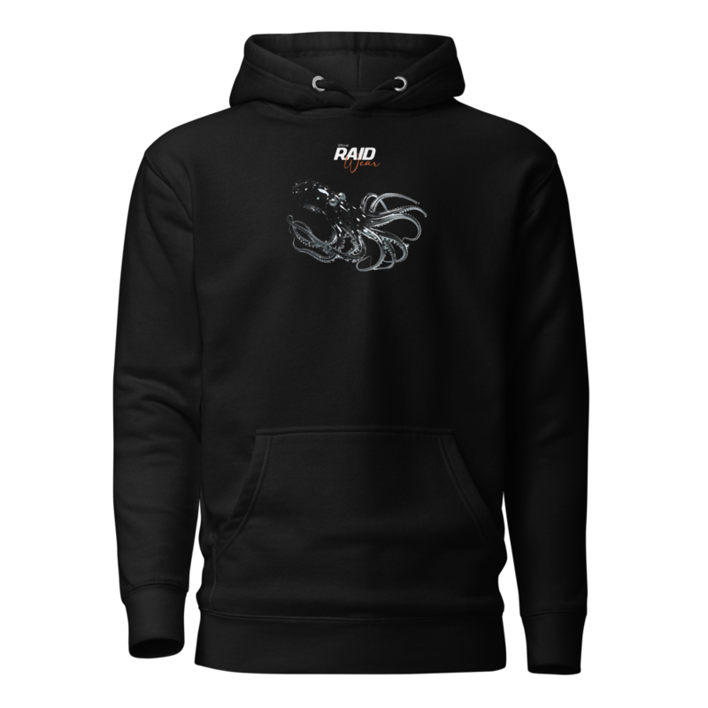 RAID Wear Octopus Front Print Hoodie – M, Black