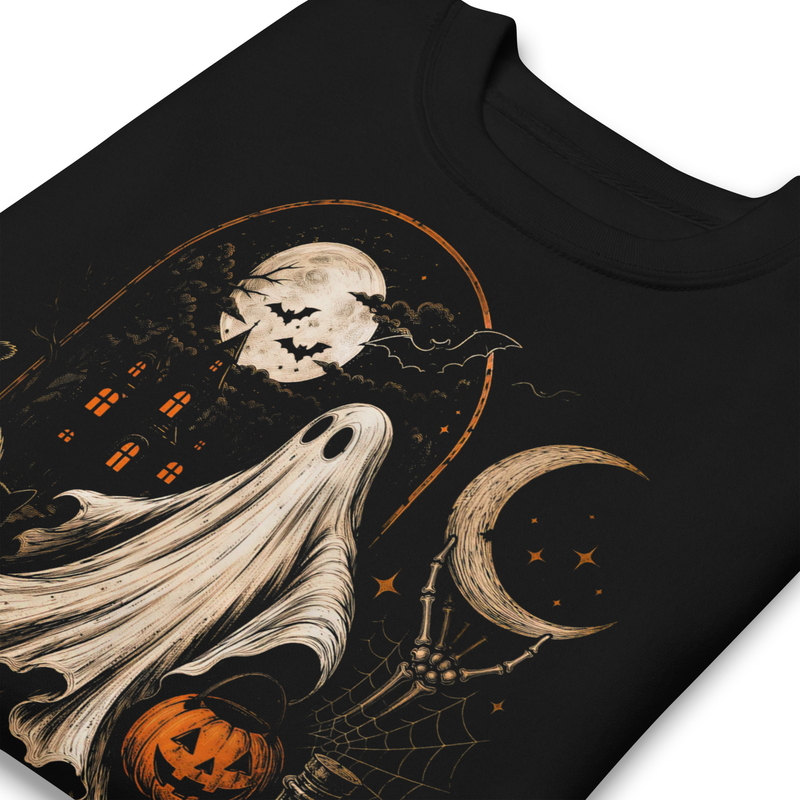 Vintage Halloween Ghost Sweatshirt | All Hallows Eve Spooky Season Pullover