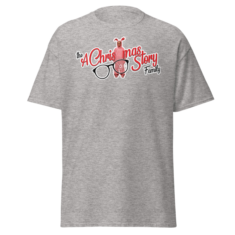 A Christmas Story Family™ Logo with Ralphie™ in the Pink Bunny Suit – M, Sport Grey