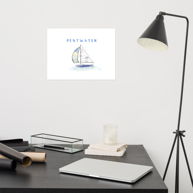 Clear Sailing In Pentwater Artistic Print – 12″×16″