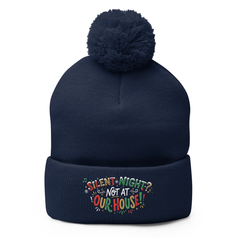 Silent Night Pom-Pom Beanie – One size, Navy