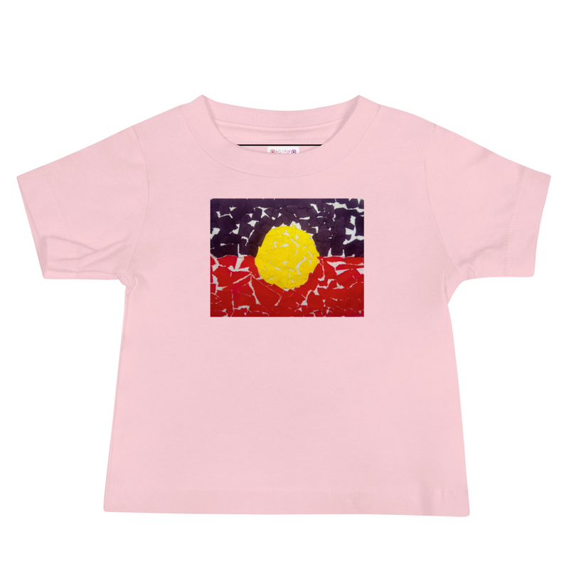 Aboriginal Flag - Baby Tee – 6-12m, Pink
