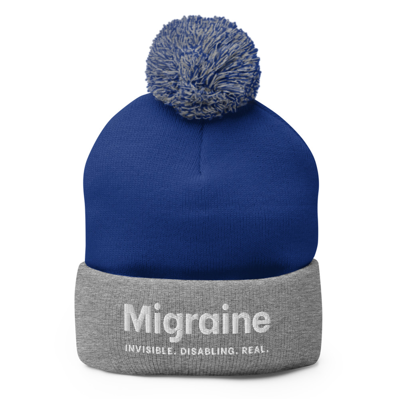 Migraine Awareness Pom-Pom Beanie thumbnail 3