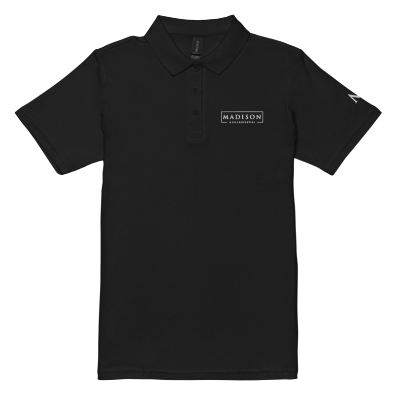 Women’s Madison Embroidered Polo - Black/Navy – S, Black