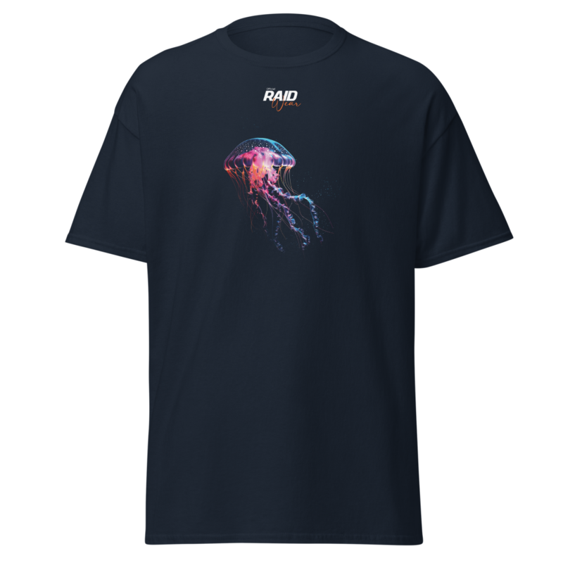 RAID Wear Jellyfish Front Print T-Shirt – 3XL, Navy