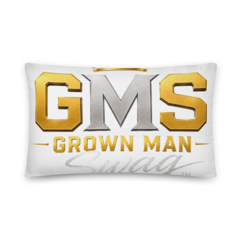 Grown Man Swag™ Signature Premium Cotton Throw Pillow | Confidence • Style • Respect – 20″×12″