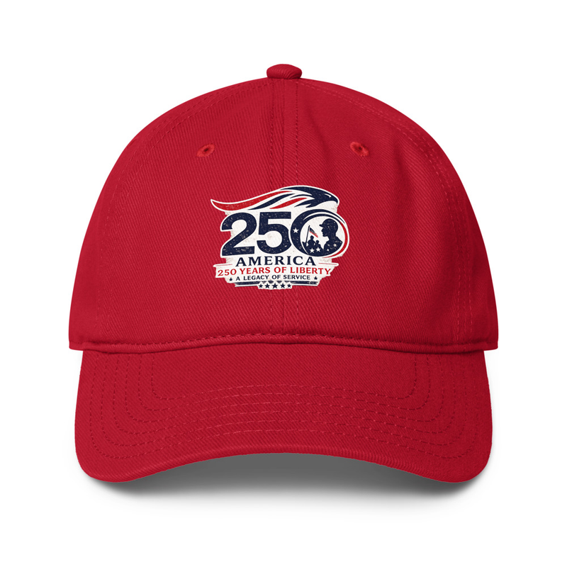 America 250 Tribute 2 Low-profile baseball cap – One size, Red