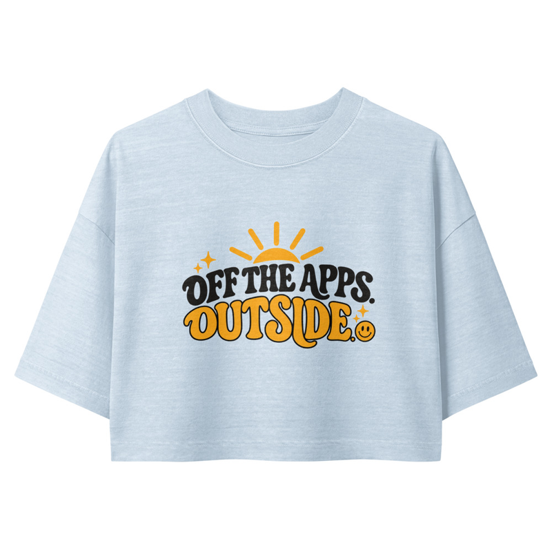 Women’s garment dye cropped tee - Off the Apps Outside