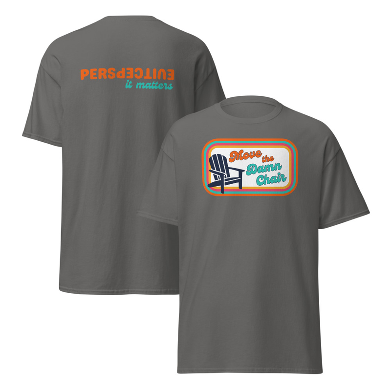 Unisex T-shirt - Chair Front, Perspective Back