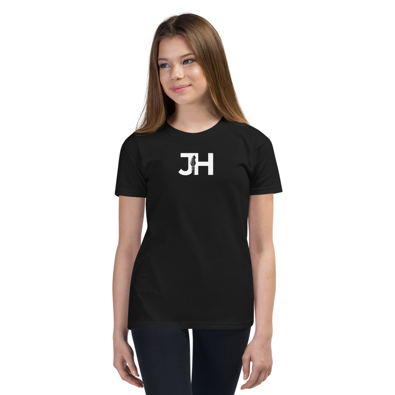 White JH Logo Youth Short Sleeve T-Shirt