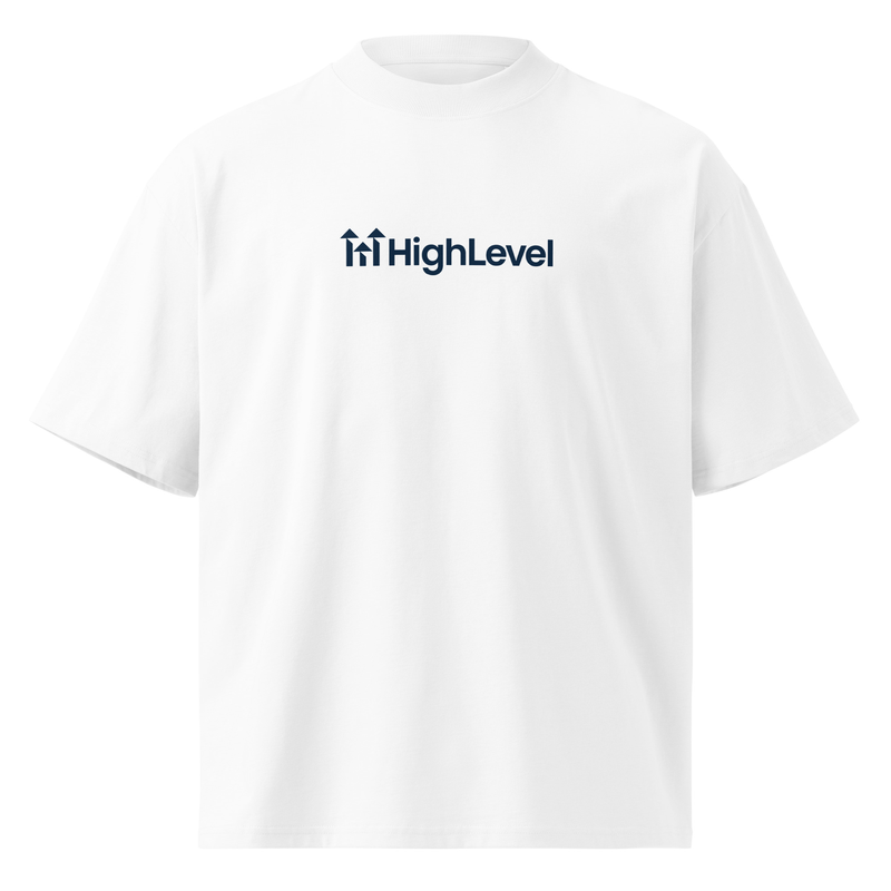 HighLevel Oversized High Neck T Shirt – S, White