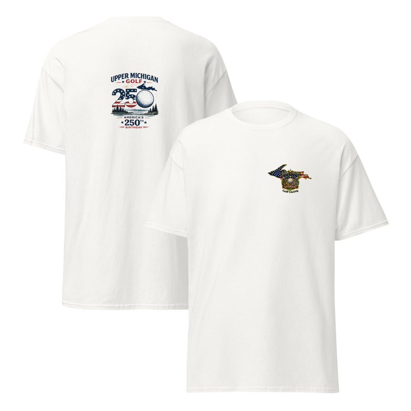 Alger County Veteran's Gol Outing Logo #5 Unisex classic tee – XL, White