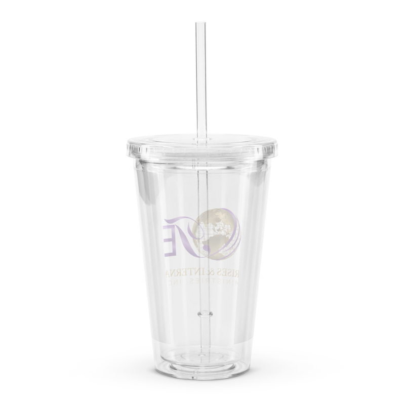 Clear plastic tumbler