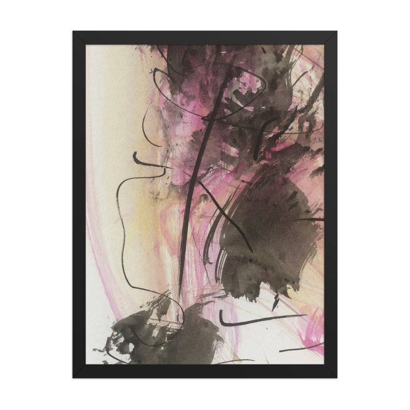 Perceptual Field 0068 – Almost a Figure – Framed Print – 18″×24″, Black