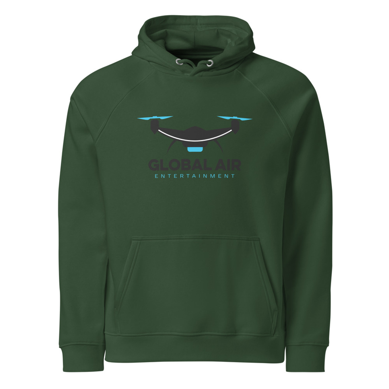 Unisex eco raglan hoodie – XL, Bottle green