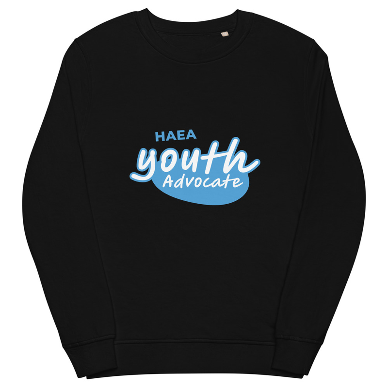 Apparel - Blue HAEA Youth Advocate Unisex organic sweatshirt