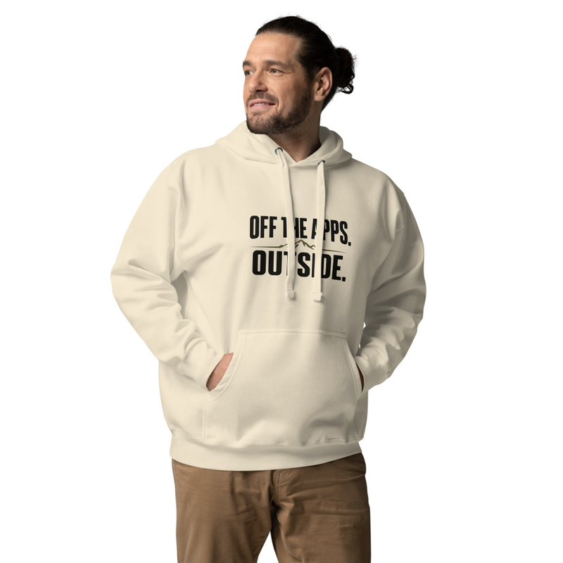 Off the Apps, outside - Unisex Hoodie – XL, Bone