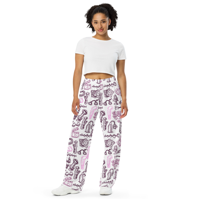 All-over print unisex wide-leg pants - Sex Shop Pattern
