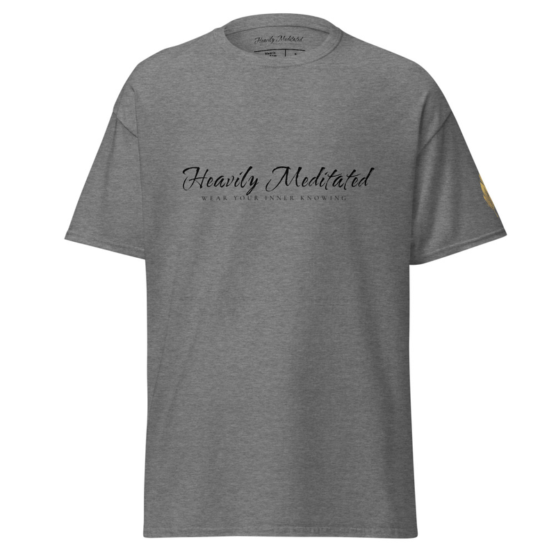 Unisex Soft Tee - Heavily Meditated – S, Graphite Heather