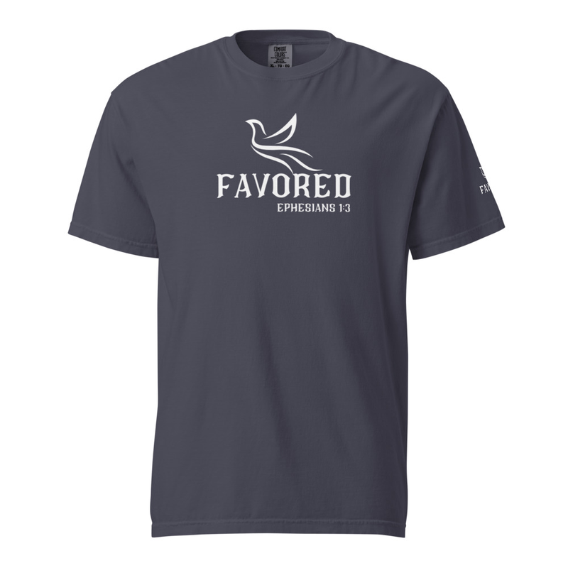 FAVORED Unisex garment-dyed heavyweight t-shirt – S, Navy