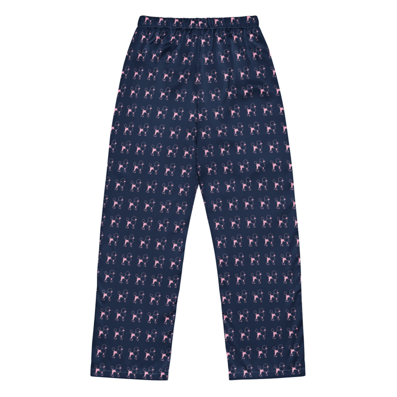 Navy/pink poodle PJ bottoms